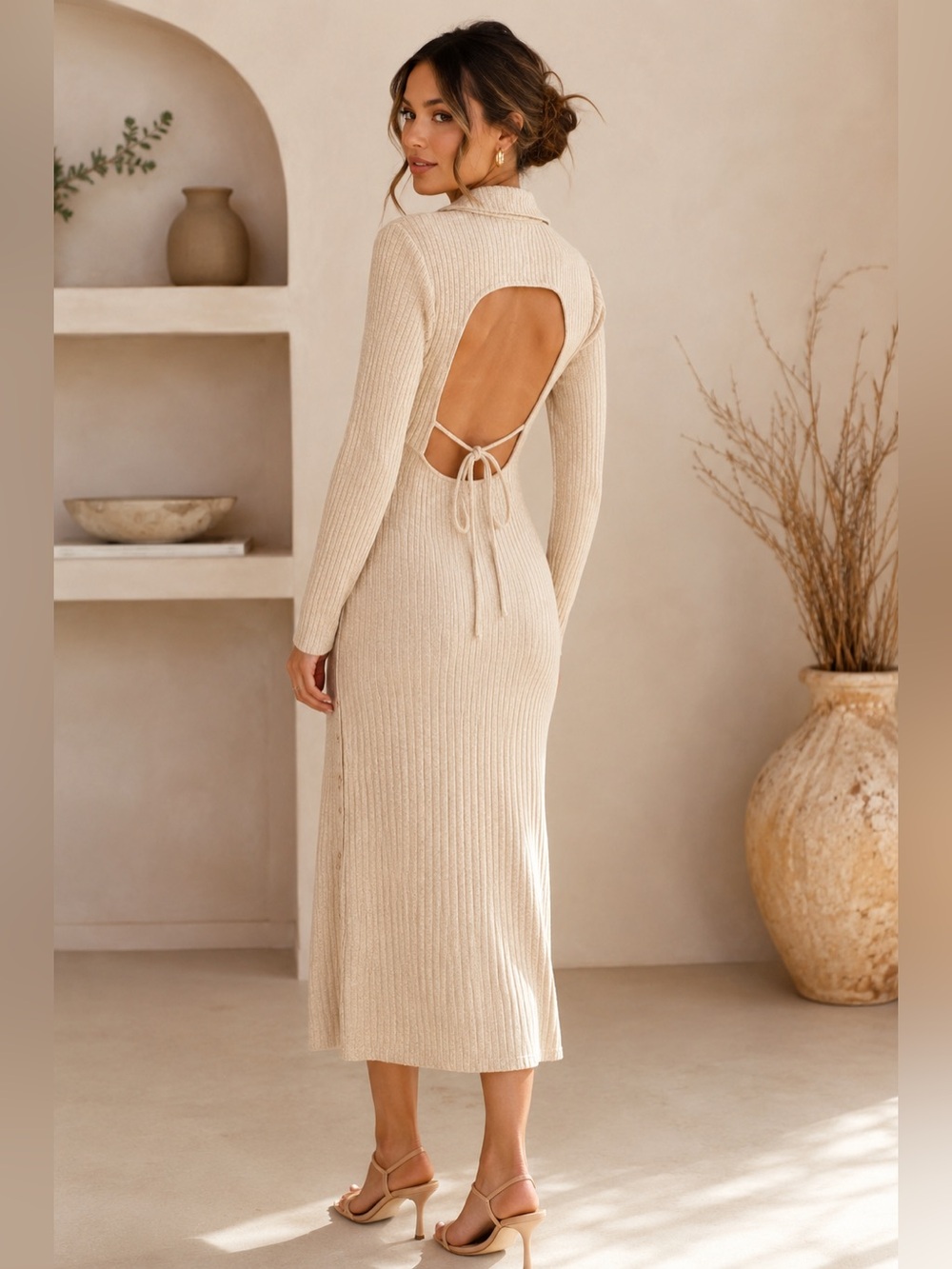 ASTR The Label Bransbury Ribbed Knit Midi Dress | NWT